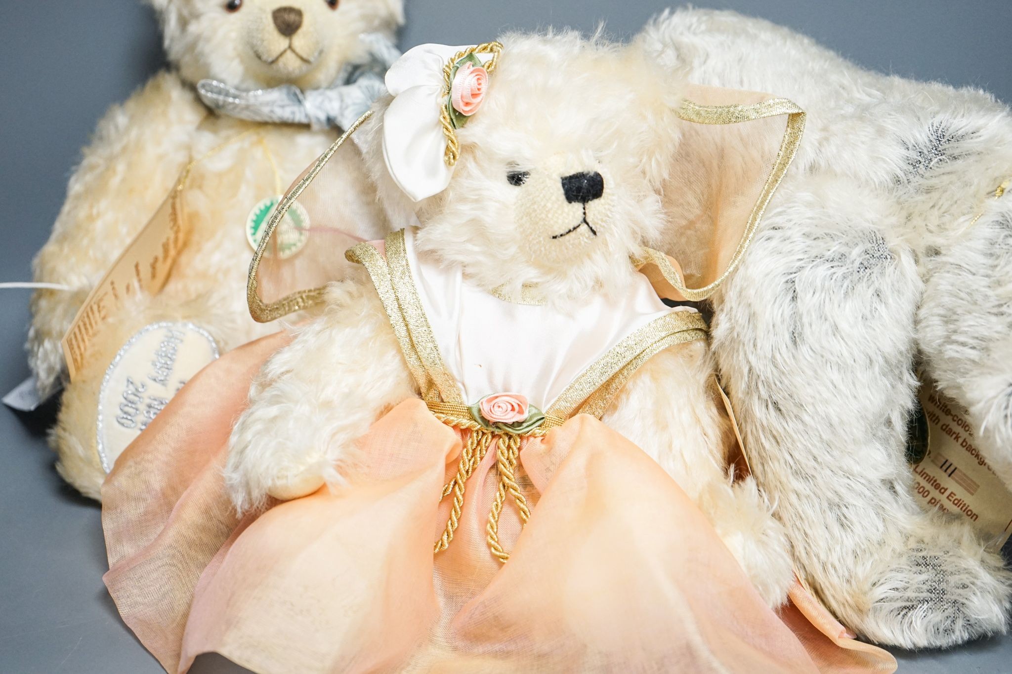 Three Herman Spielwaren Inc. Polar Bear with certificate